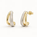 Aretes Abrazo: mini aro abierto bicolor.